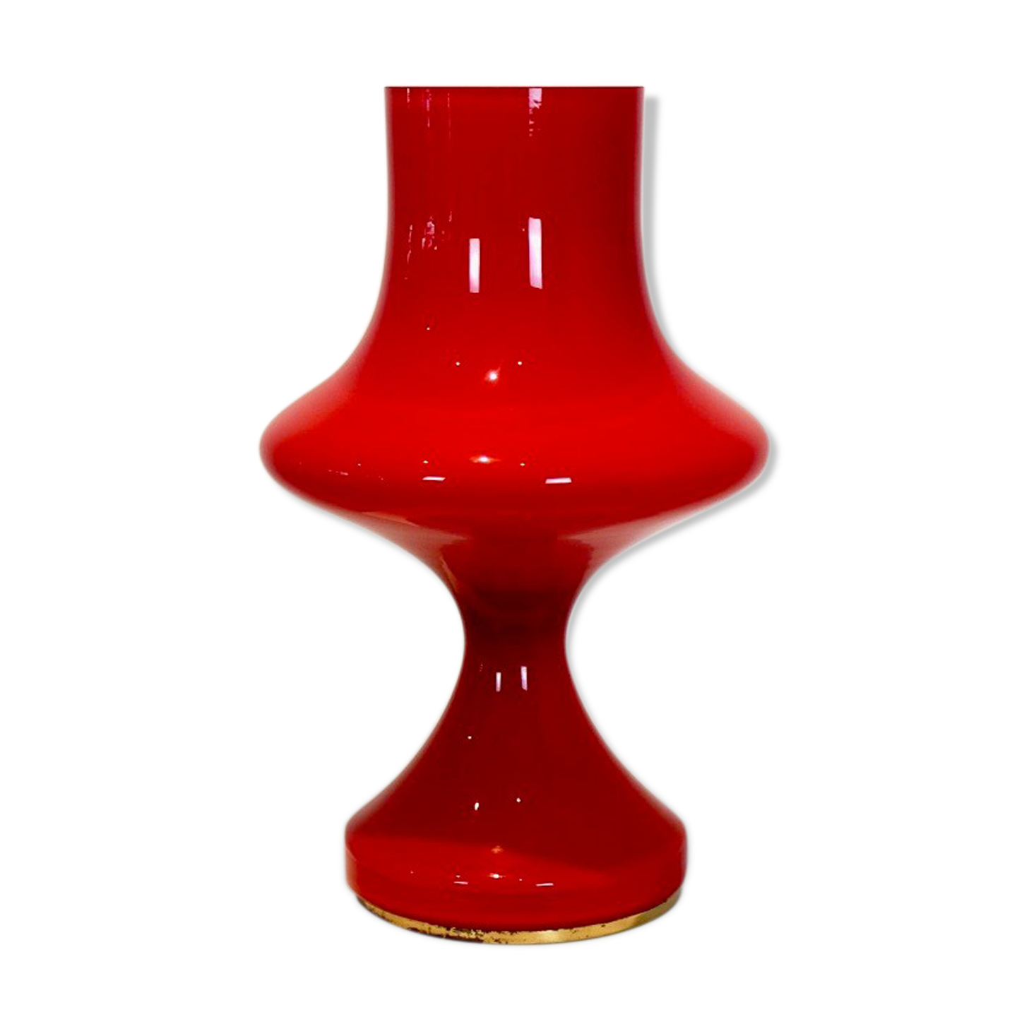 Orange opaline glass table lamp by Štepán Tabery, 1960s