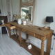 Old solid oak console waxed finish