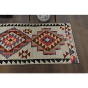 1970s Turkish Oushak Handmade Wool Cotton Beige Runner Rug 89x344