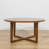 Round mid-century teak coffee table from Remploy, United Kingdom, 1970s