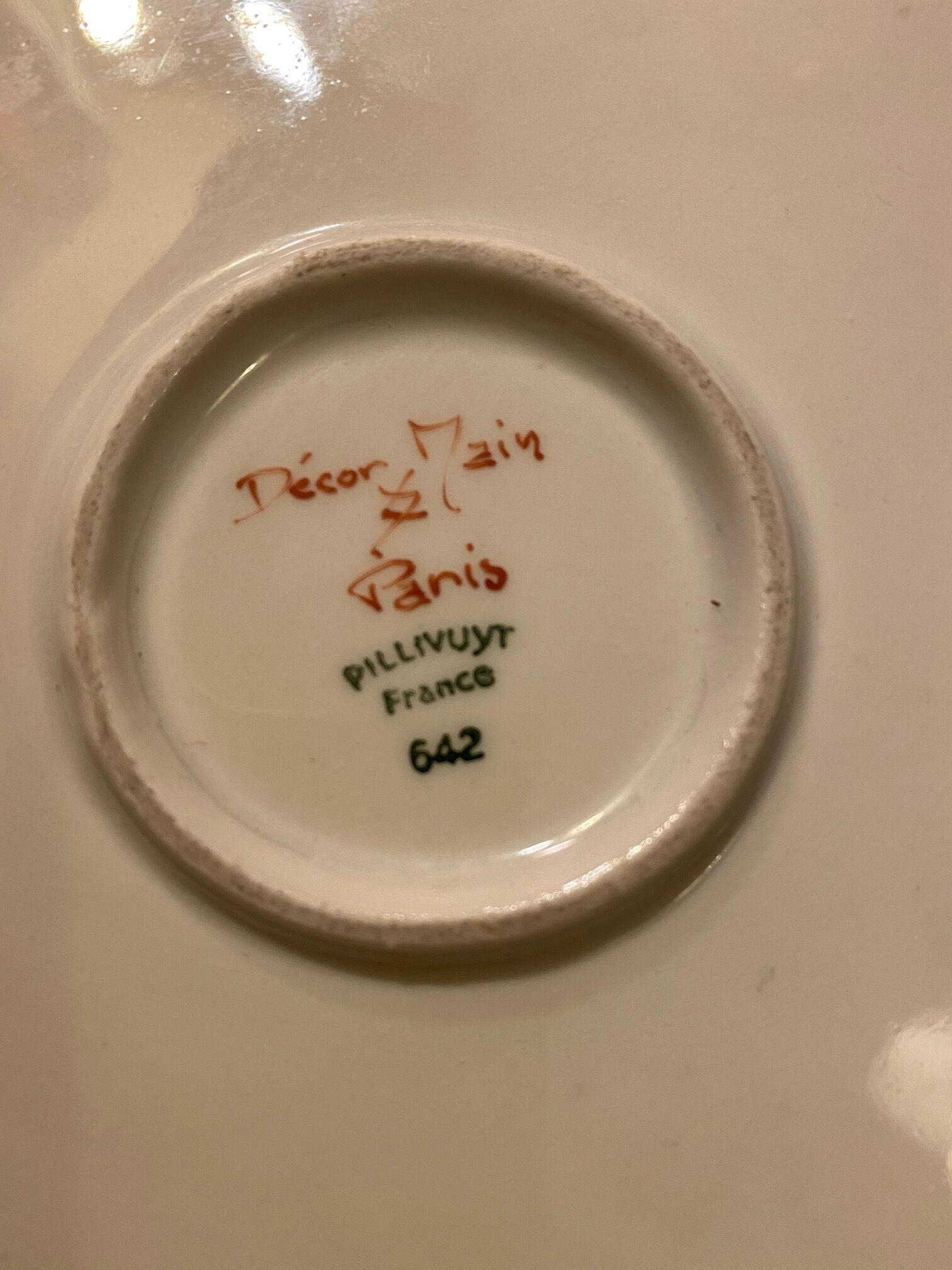 Plât Pillivuyt Fuchia and porcelain gold