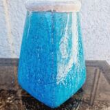 Turquoise cracked ceramic vase