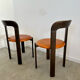 6 wooden chairs and imitation leather design Bruno Rey for Dietiker vintage year 60