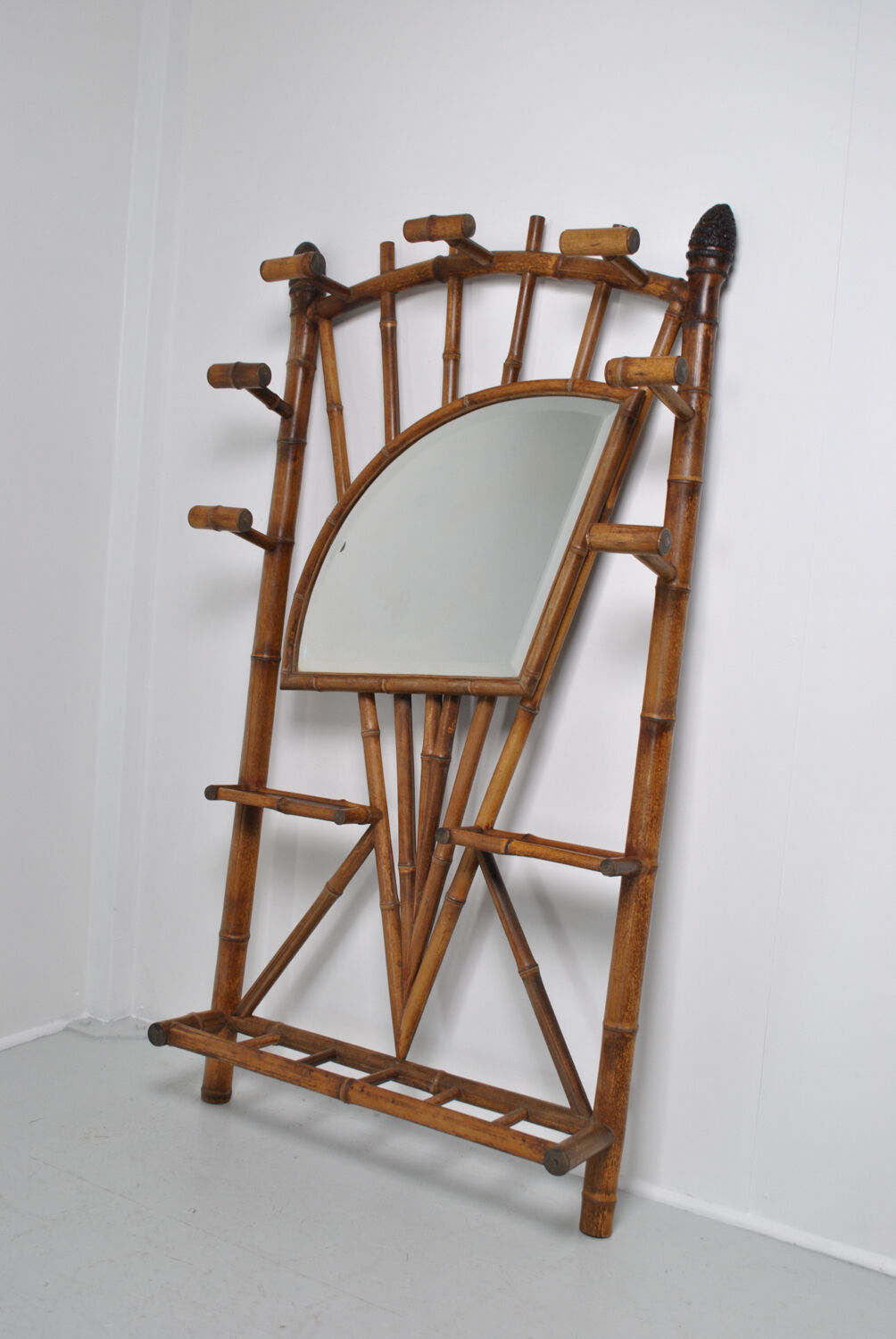 Coat rack bamboo cloakroom 1950