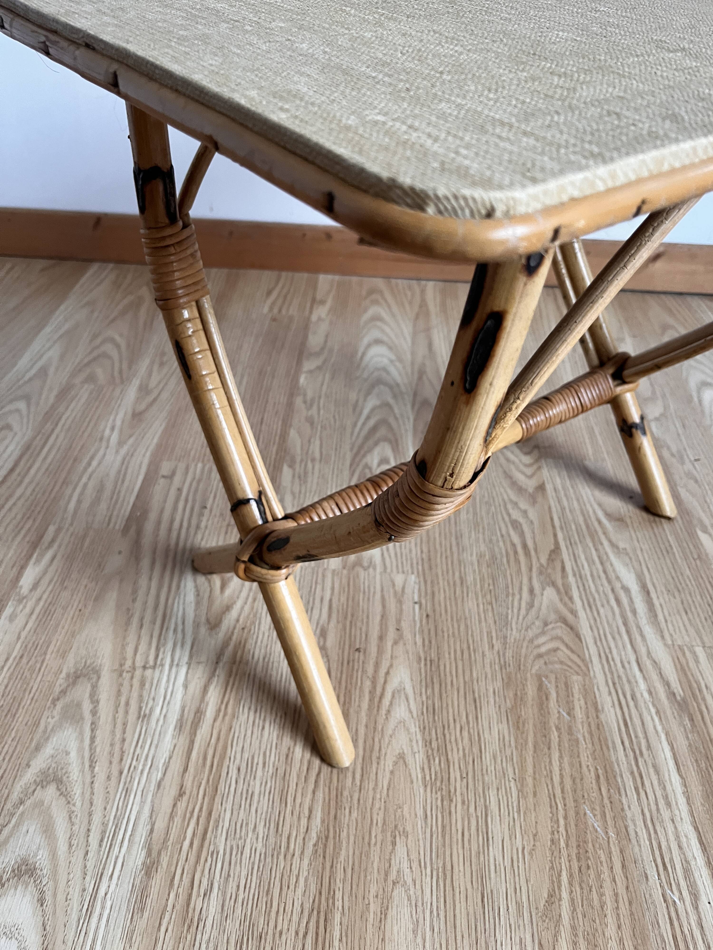 Rattan side table