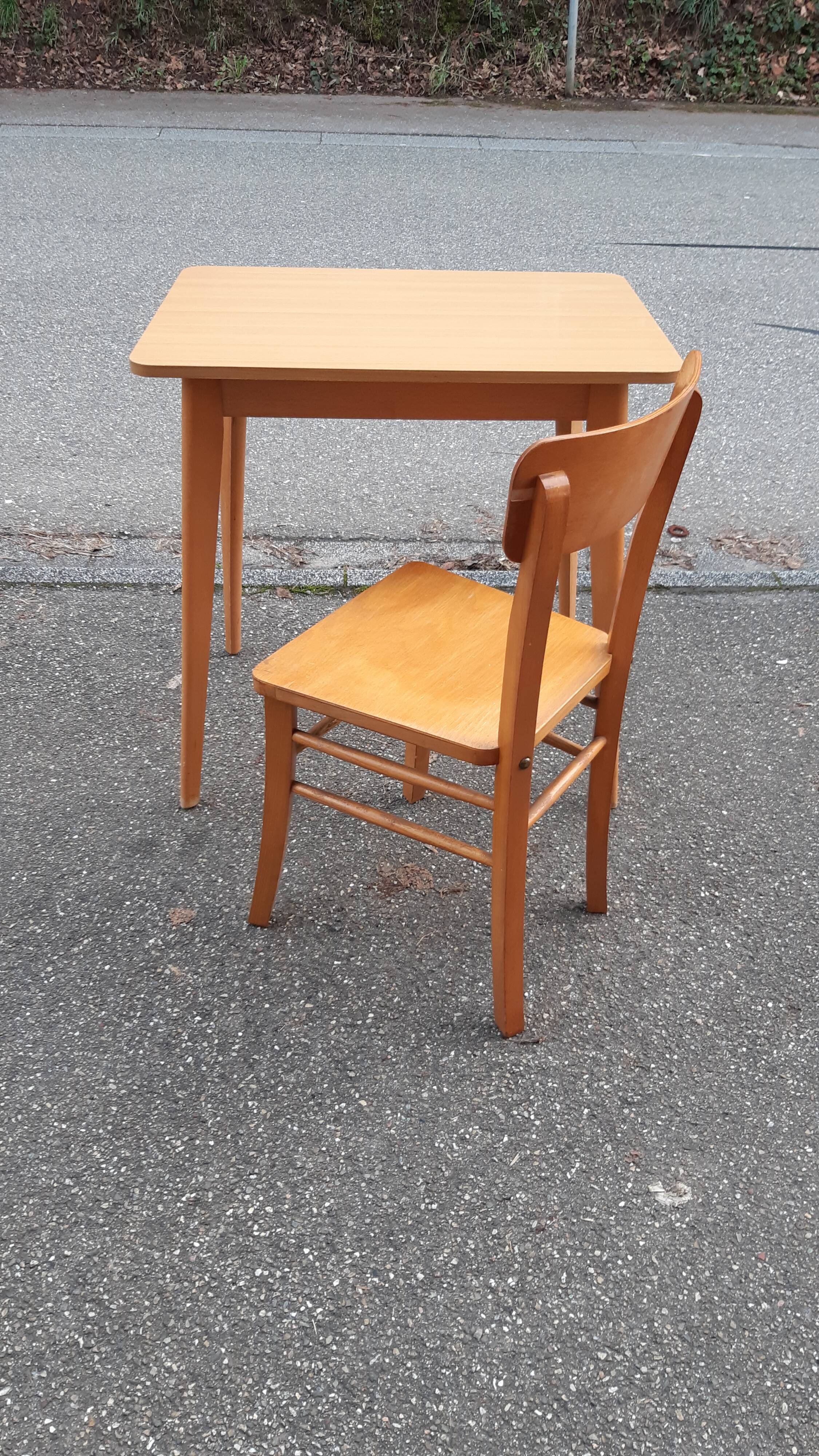Vintage bistro table and chair
