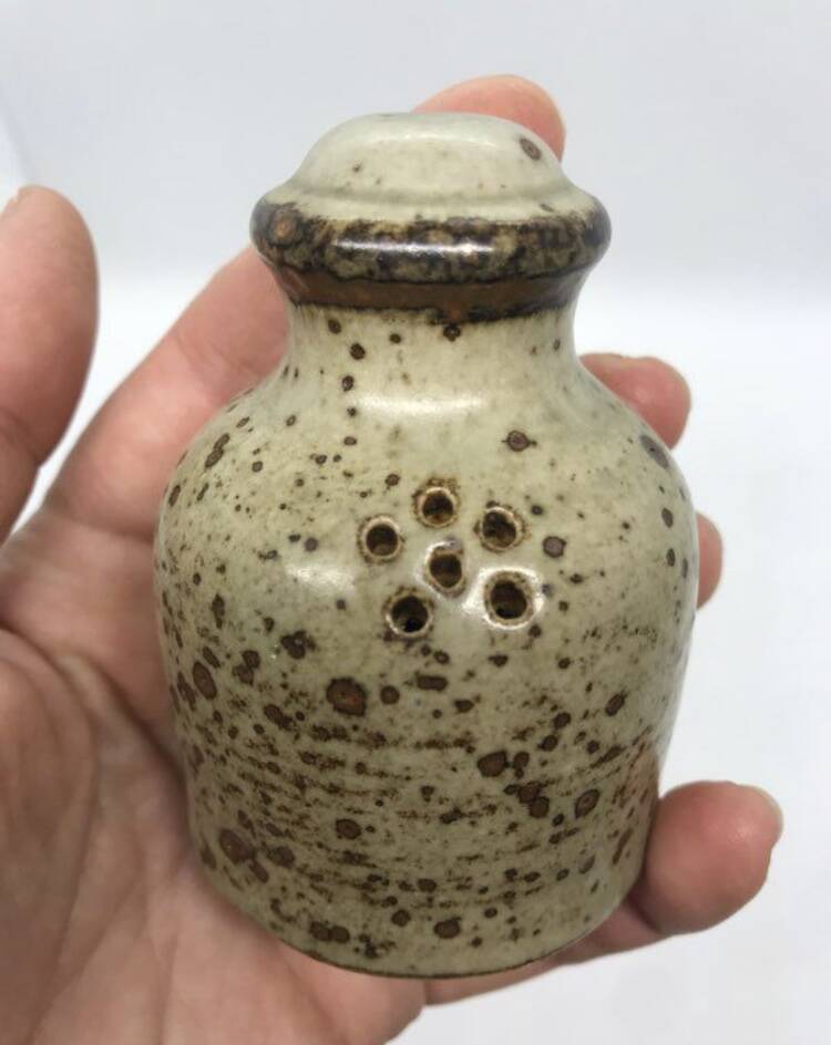Salière poivrière de service grès pyrité