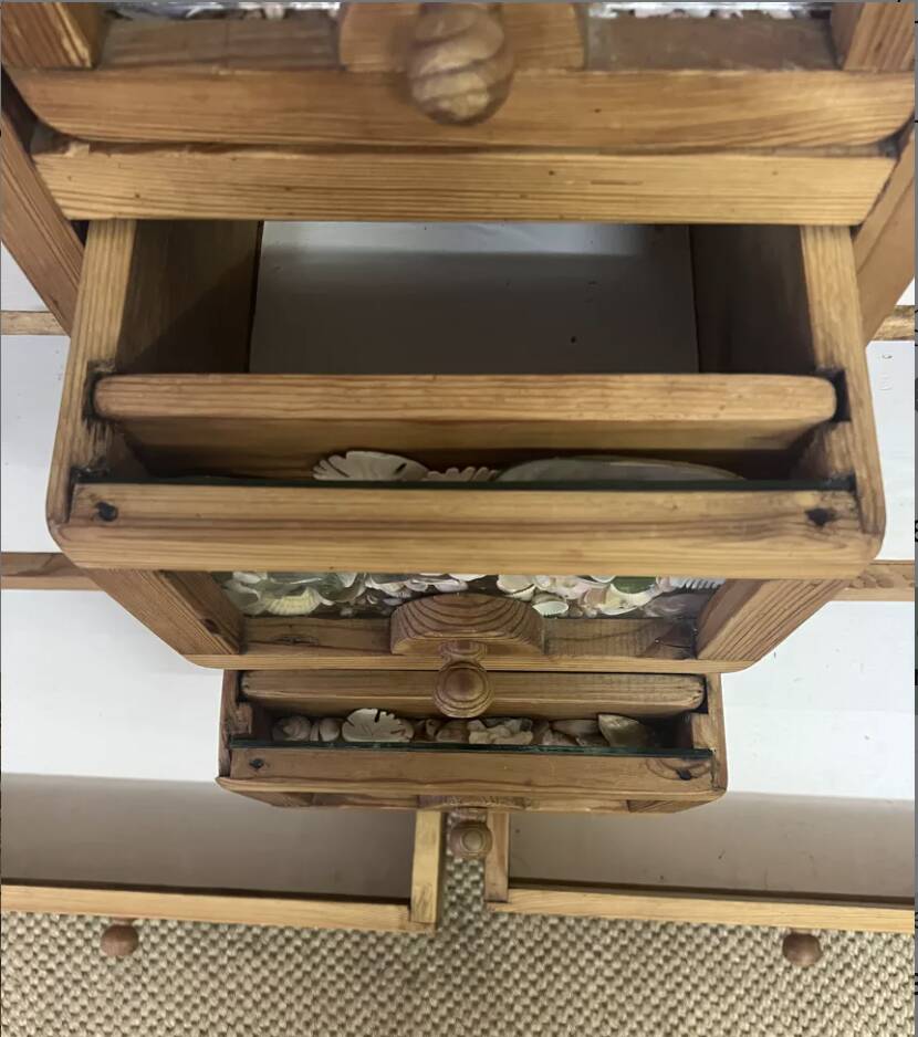 Vintage solid pitch pine chest of drawers