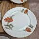 Set of 5 dessert plates in porcelain – Poppy floral design