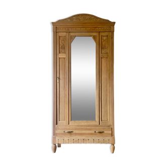 Armoire parisienne art déco 1930 en bois brut