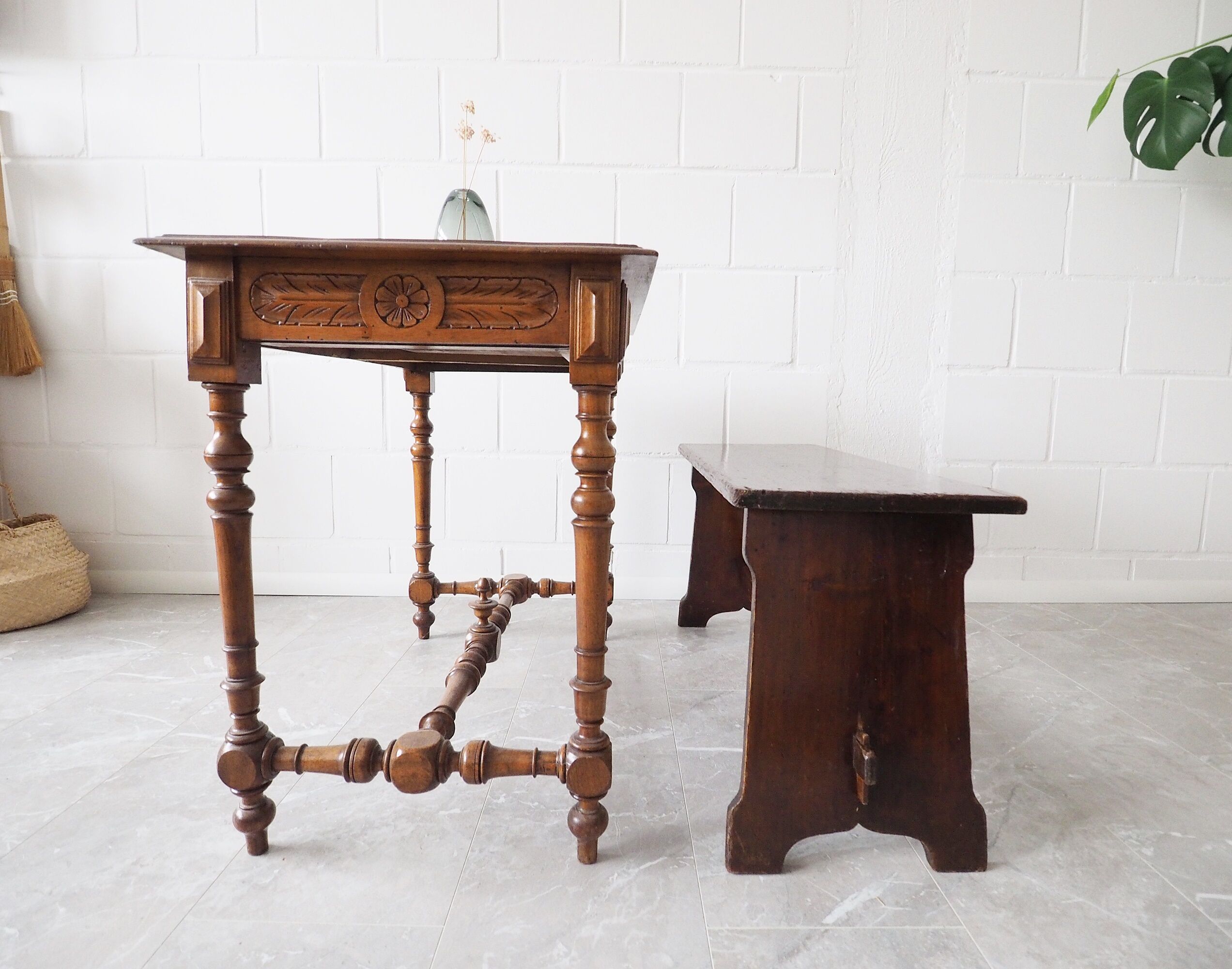 Banc rustique en bois massif