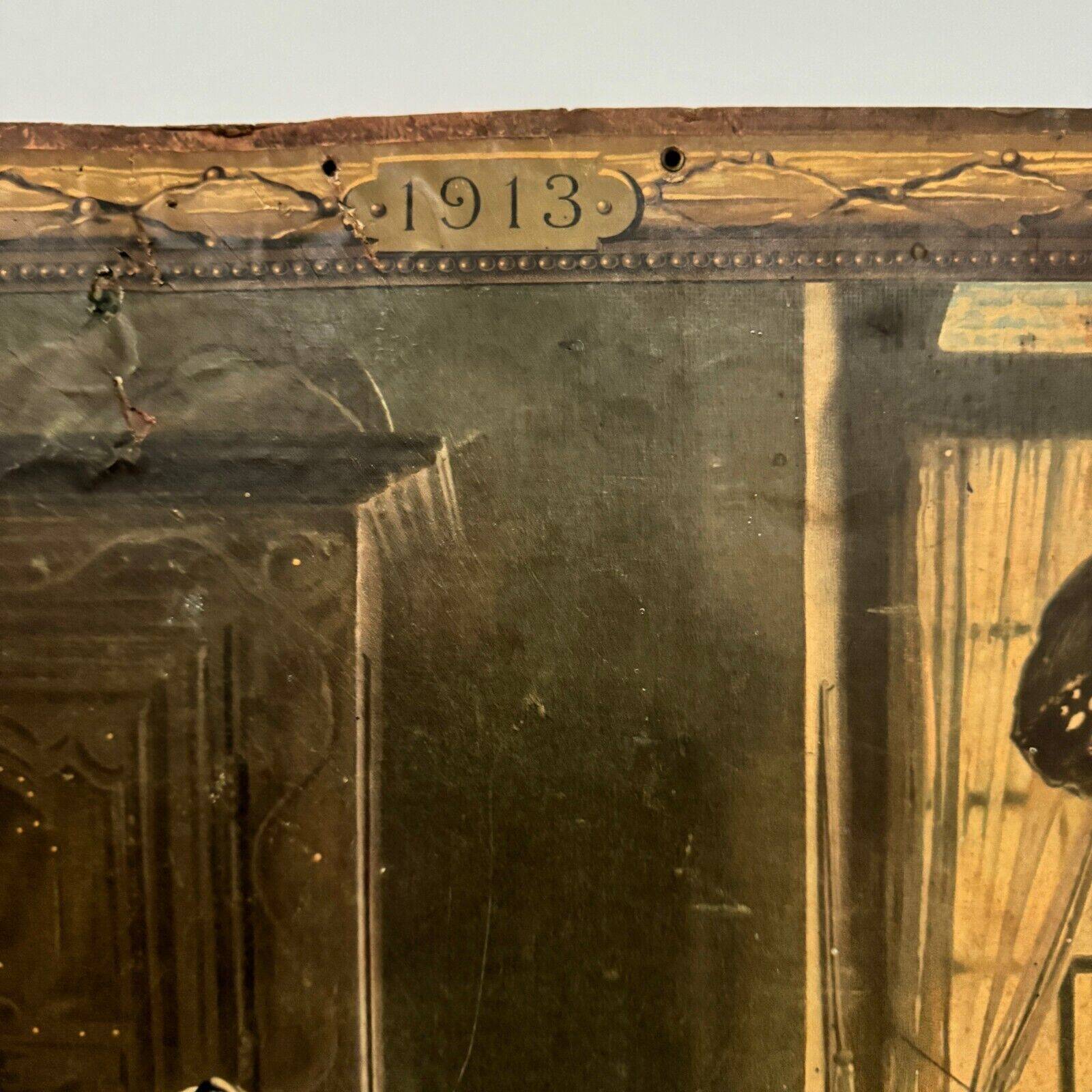 Sign read on cardboard illustrated with two Breton women in costume