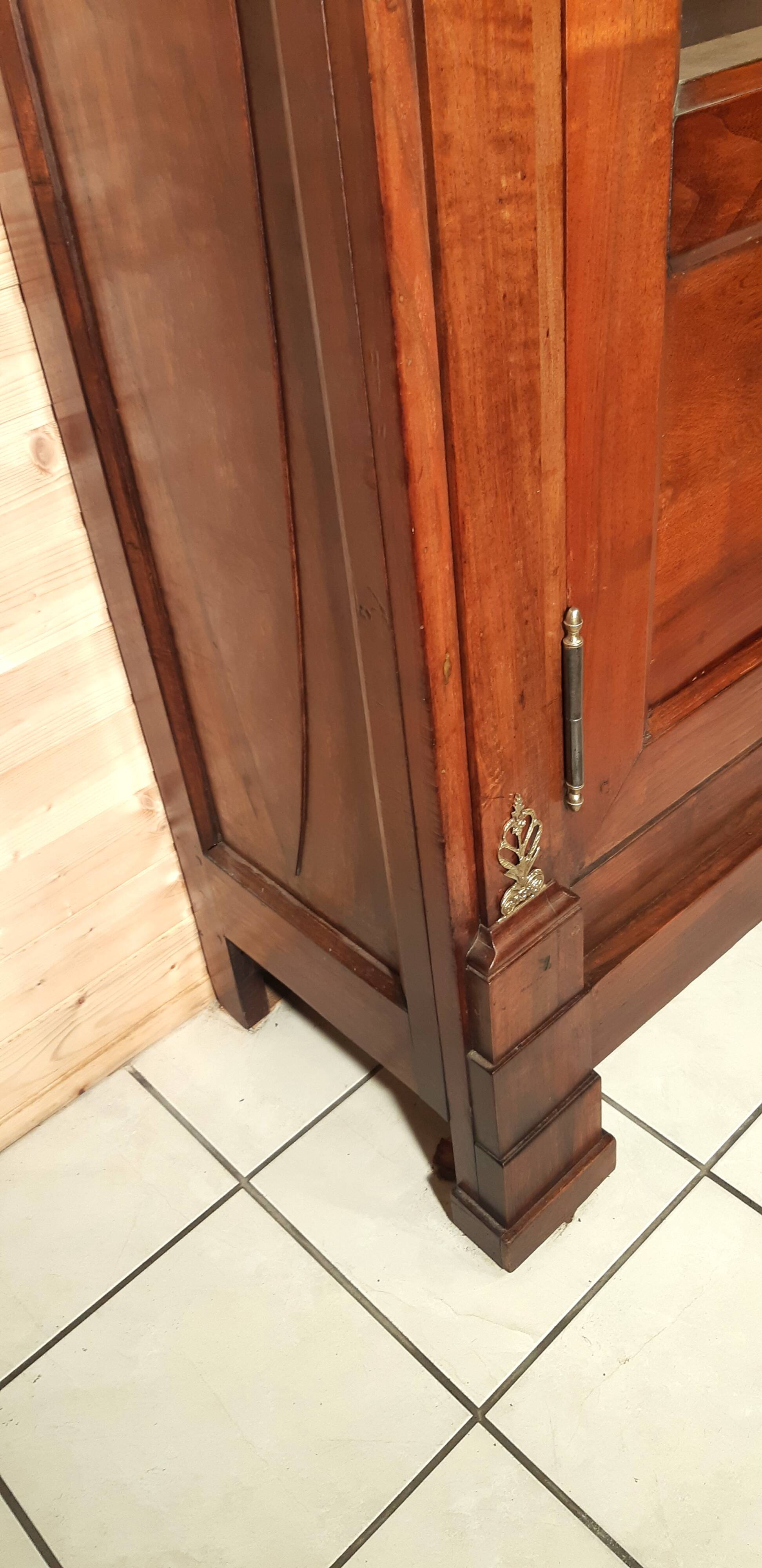 Period empire display bookcase in solid walnut