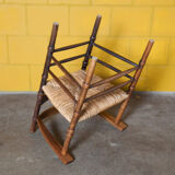 Dutch chair in wood and wicker
