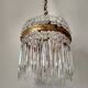 Brass hot air balloon pendant light with crystal drops