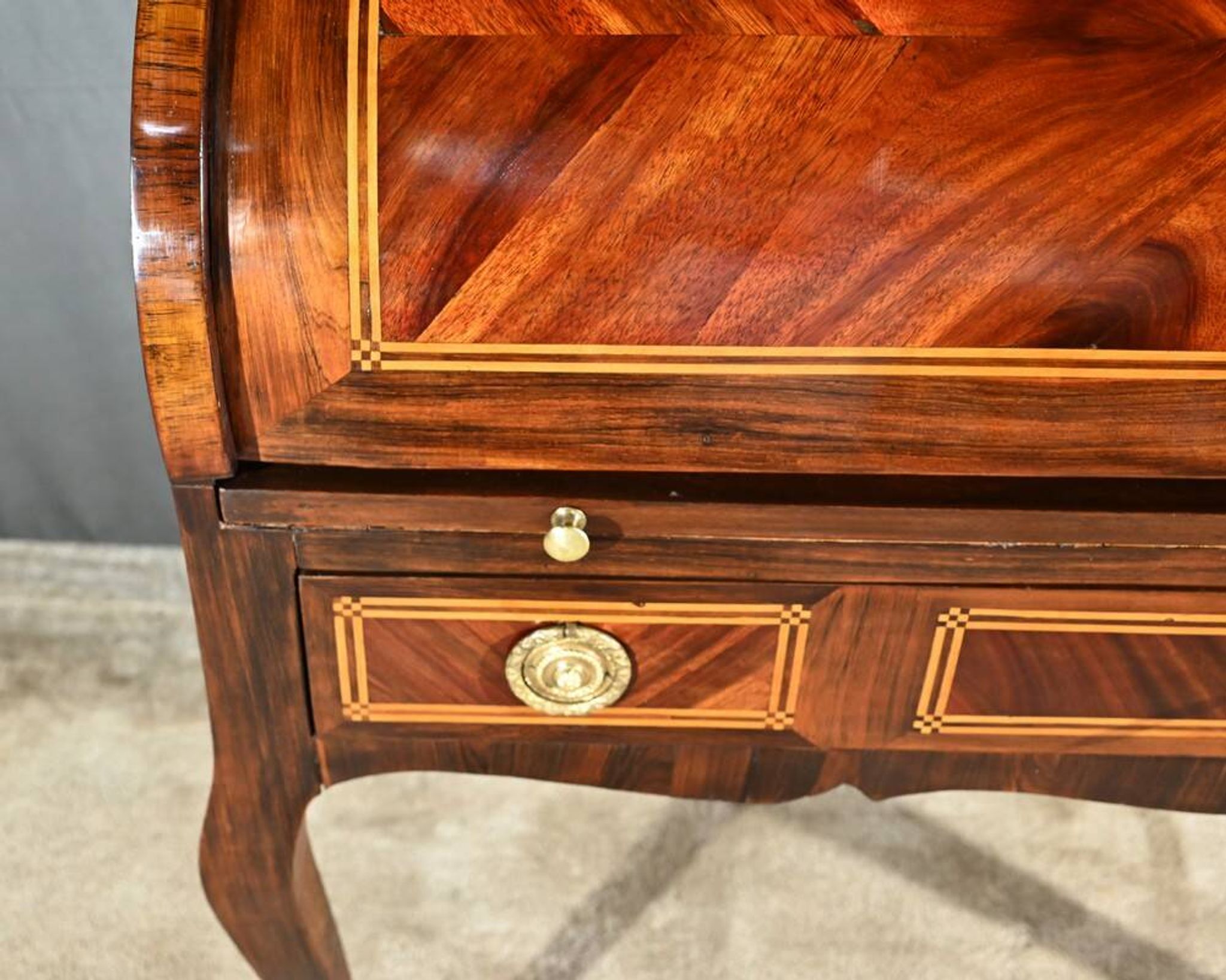 Mahogany and Rosewood Cylinder Desk, Louis XV period – 1st part XVI
