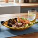 Vintage Fish Plate in Barbotine – Yellow Fish Serving Dish