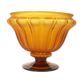 Art Deco Amber Glass Centerpiece Bowl-Circa 1930s