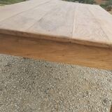 Rustic farmhouse table in solid oak with antique patina finish 200 x 90
