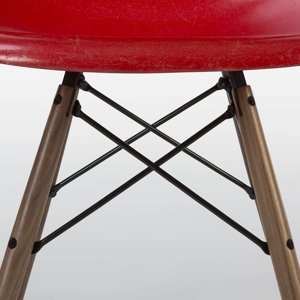 Red Herman Miller Original Eames DSW Dining Side Shell Chair