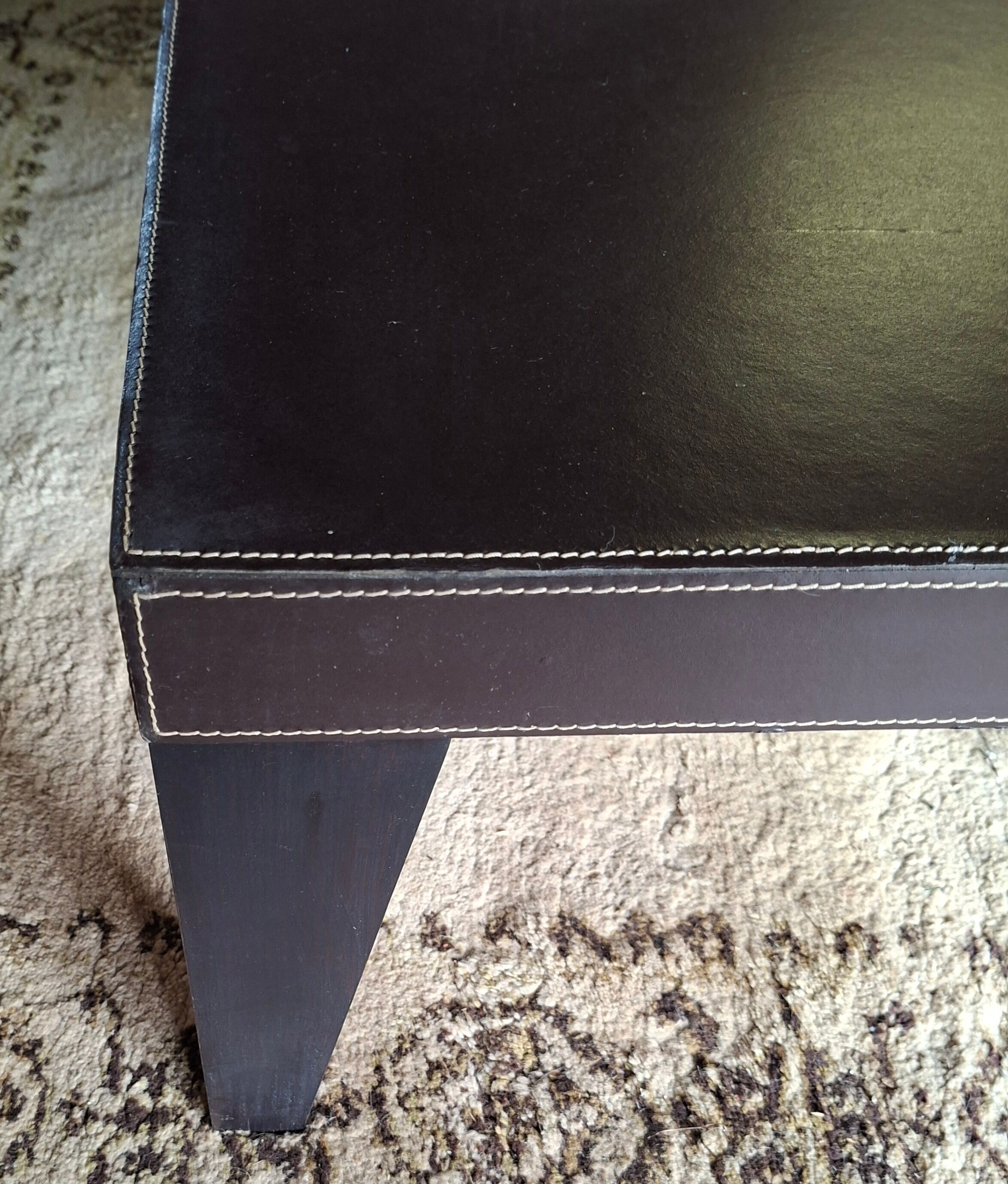 Leather-covered coffee table Roche Bobois