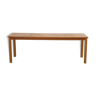 Minimalist teak bench, suede, 1960