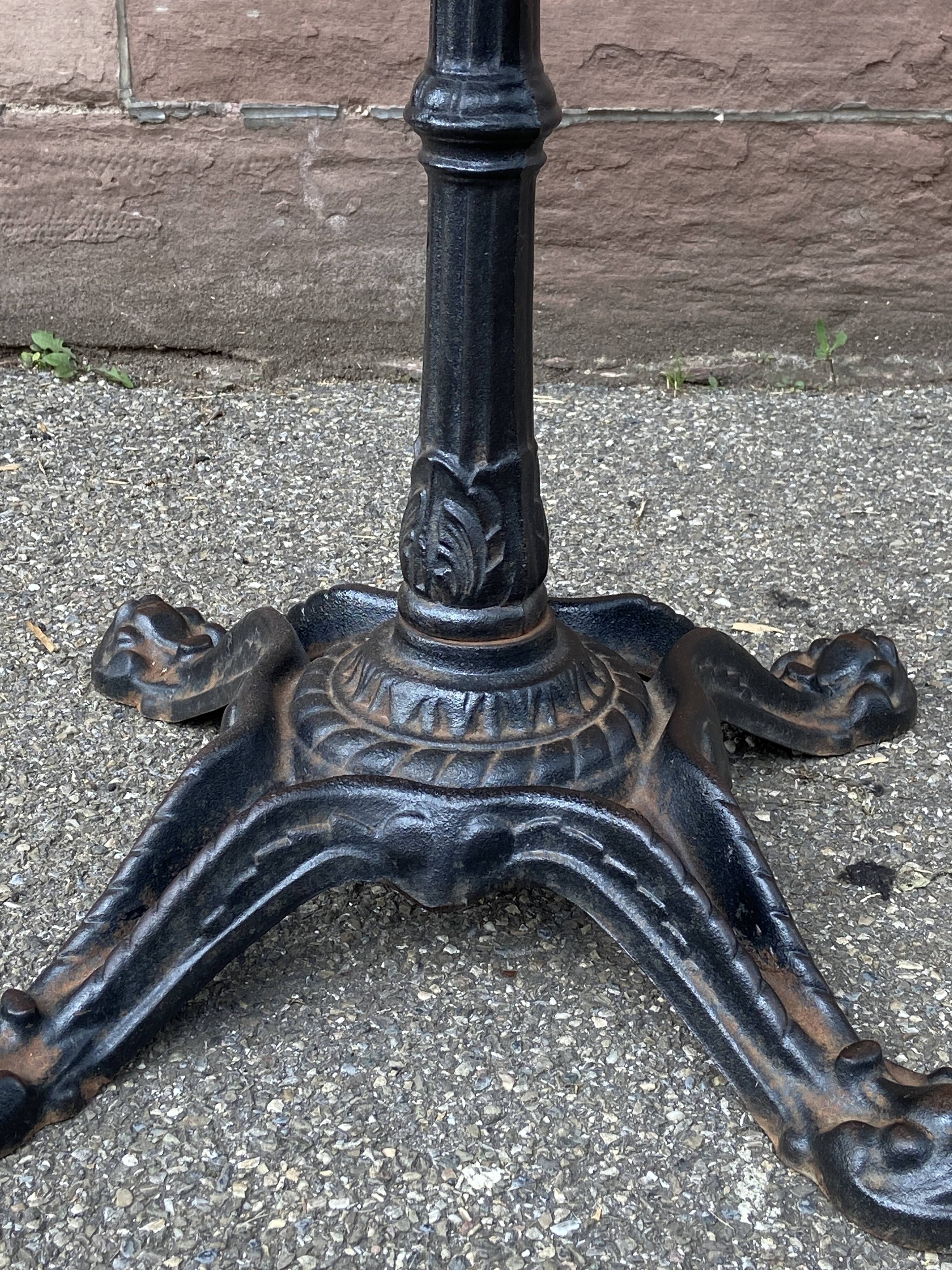 Cast iron & oak terrace pedestal table garden bistro art deco paris