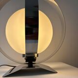 Vintage table lamp, chrome and opaline, France 1970s