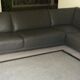 Grey leather corner sofa Roche Bobois, removable.