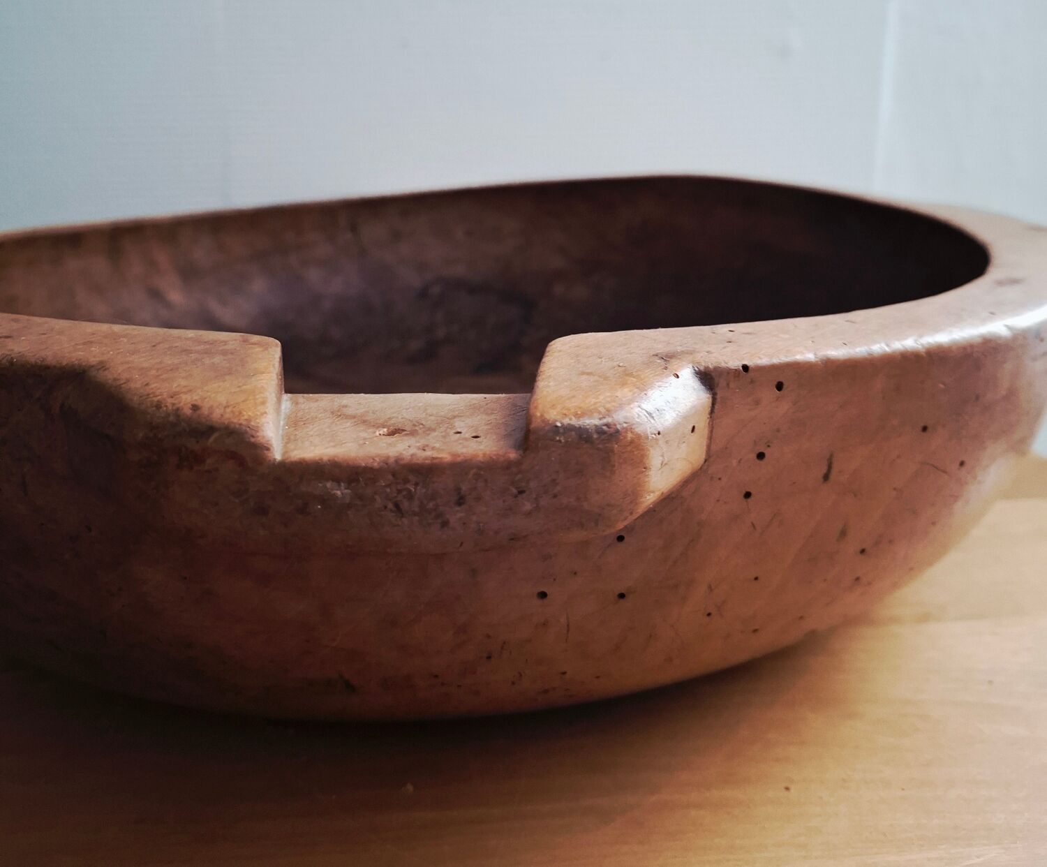 Large antique wooden bowl