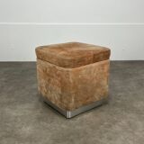 70s suede trunk pouf