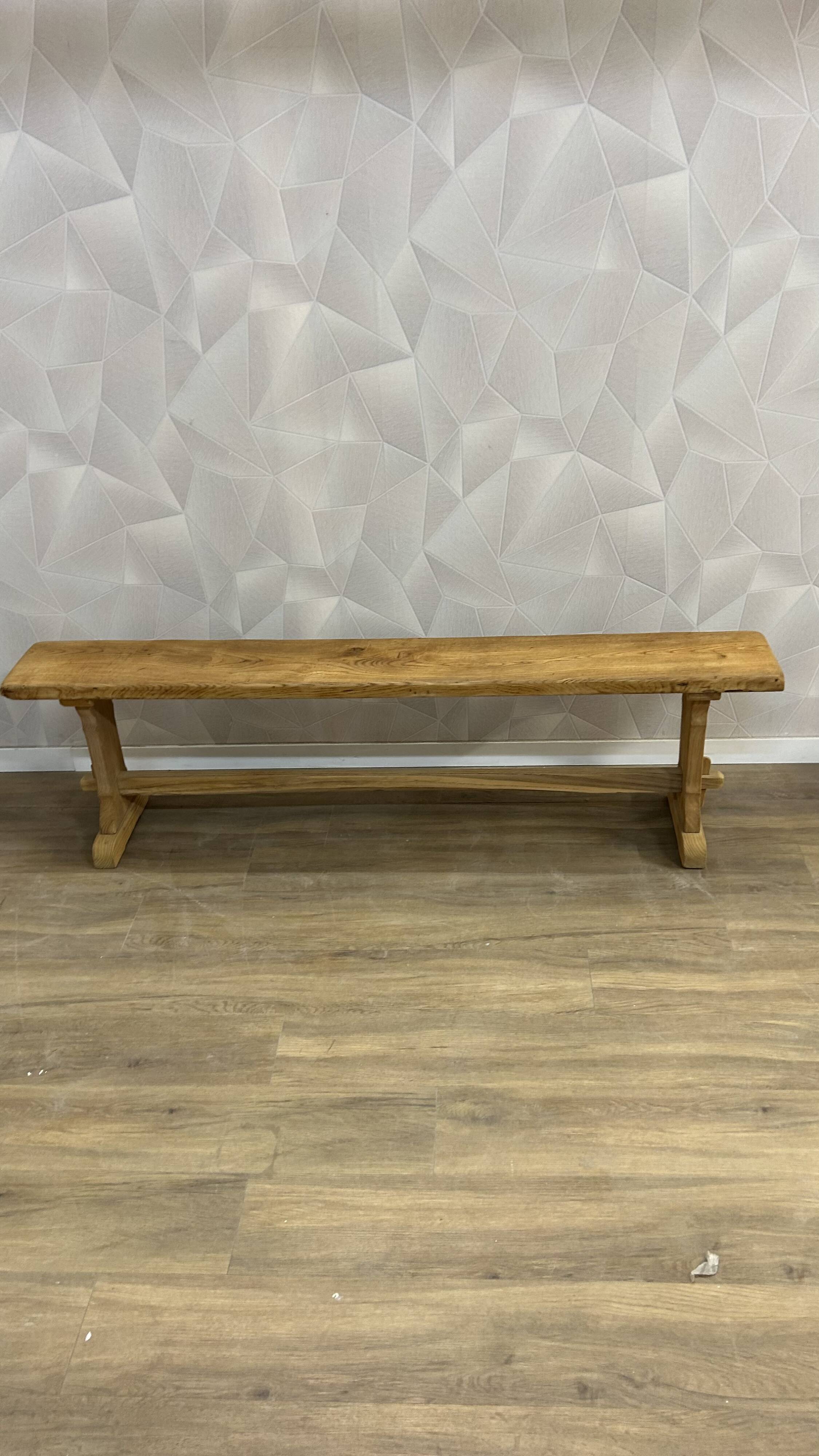 Solid oak bench stripped and revarnished