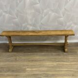 Solid oak bench stripped and revarnished