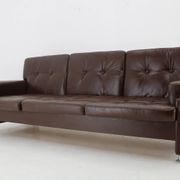 Design Leather Folding Sofa by Arch. Spicka, 1970s, Czechoslovakia