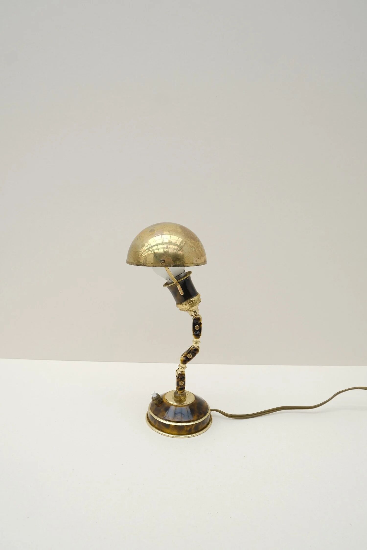 Adjustable desk lamp in lacquered brass, France 1940