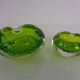 Green Sommerso Murano Glass Ashtrays, Italy, 1960s, Set of 2