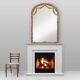 Large baroque decorated chimney mirror in gilted wood, France ca. 1800