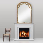 Grand miroir de cheminée baroque en bois doré, France vers 1800