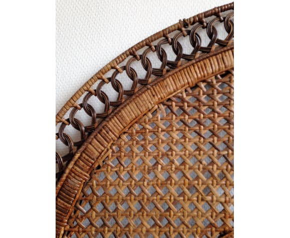 Headboard rattan peacock