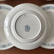 Set of 6 antique flat plates Moulin des Loups & Hamage model P
