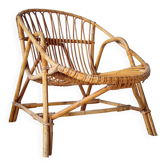 Vintage rattan basket chair – 1960s design