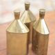 Lot de 3 bouteilles laiton vintage, gourde laiton, récipient laiton