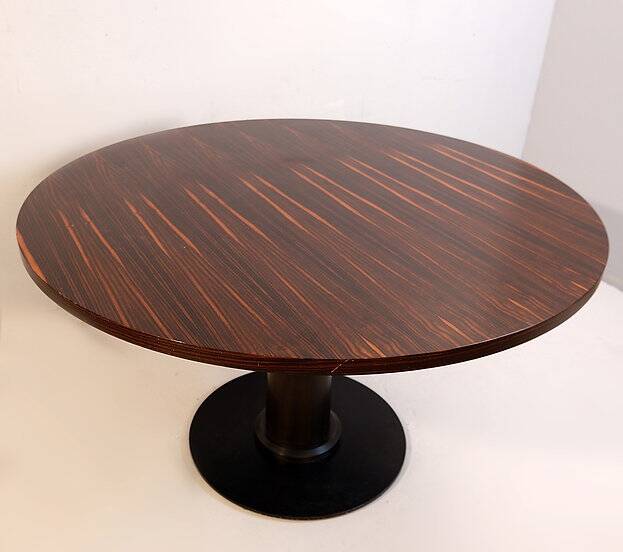 Macassar ebony round dining table Ø 128cm