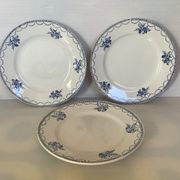 6 old earthenware plates blue flowers st Amand ceranord