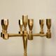Swedish vintage brass seven arm candelabra by Gusum