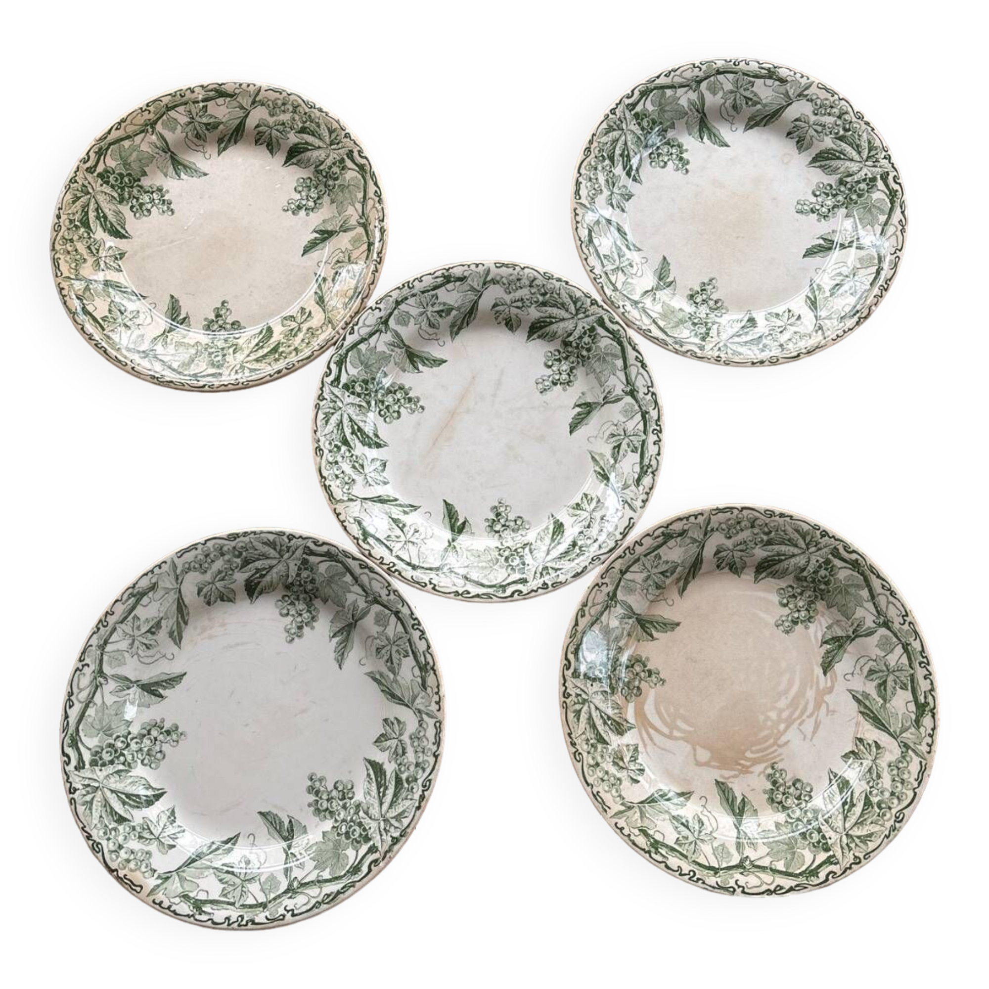 Set of 5 old plates