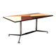 Vintage collection table Prisma, various essences, Italy, 1960s.