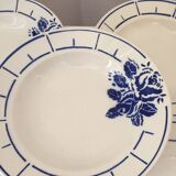 Terre de Fer Badonviller Chanzelles Blue pattern soup plates