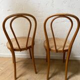 Pair of tanned bistro chairs