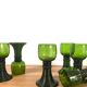 Service of 6 roemer glasses in green crystal